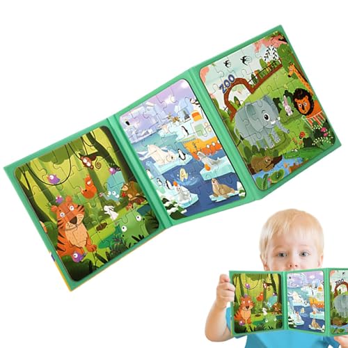 Magnetisches Puzzle für Kinder, magnetisches Puzzlebuch - STEM-Puzzlespiele - Lernpuzzlespielzeug für Kinder ab 3 Jahren, Magnet-Puzzlebuch, Vorschul-Puzzlespielzeug von Generisch