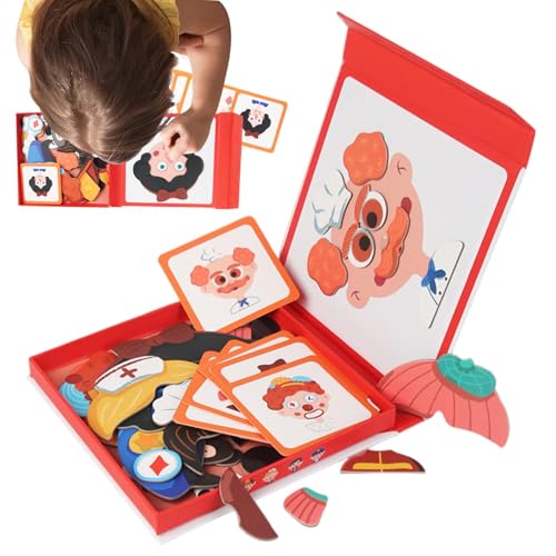 Magnetisches Puzzlebuch, Magnetpuzzlespielzeug - Sensorische hölzerne Reisebereich Magnetaufkleber Puzzler,Pädagogisches Lernspiel Matching Puzzle Board für Vorschulklassenzimmer von Generisch