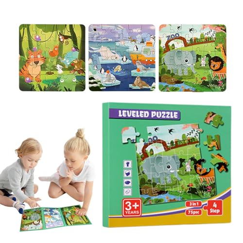 Magnetpuzzle, Magnetpuzzle für Kinder - STEM-Puzzlespiele - Interaktive Puzzles für Kinder ab 3 Jahren, Magnet-Puzzlebuch für Kleinkinder, Reise-Puzzlespielzeug für Kinder von Generisch