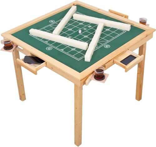 Mahjong Pokerspieltisch, klappbarer Tisch für 4 Spieler mit versteckten Schubladen, ideal für Domino und Blackjack, 35-Zoll-Design Mahjong Pokerspieltisch, klappbarer Tisch für 4 Spieler mit versteckten Schubladen, ideal für Domino und Blackjack, 35-Zoll-Design von Generisch