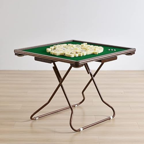 Mahjong Tisch, 35 zusammenklappbarer quadratischer Kartentisch mit 4 Getränkehalter4 Schubladen, Pokerkarten, Mahjong, Brettspiele, praktisches Design für 4 Personen von Generisch