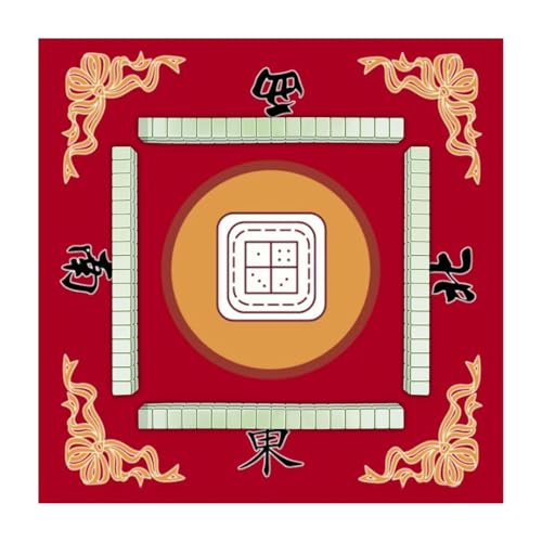 Mahjong Tischmatte, Mahjong-Tischdecke für Kartenspiele, Retro-Würfelspiel-Tischdecke, Mahjong-Zubehör für Brett- und Legespiele, 68 x 68 cm von Generisch