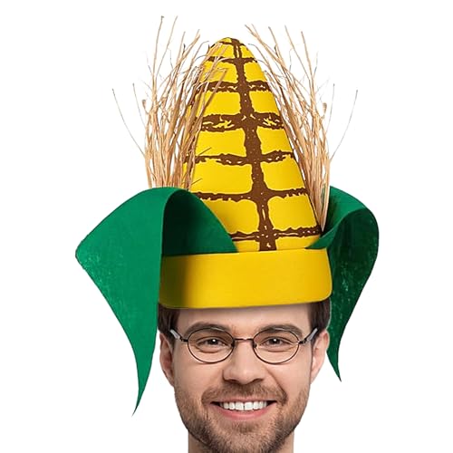 Maiskolben-Hüte für Erwachsene, grüne Blätter und braune Schalen, Maiskolben, 27,9 cm, lustige Lebensmittelbekleidung, Festival-Verkäufer, Lebensmittel, Mottoparty, Kostüm, Cosplay-Zubehör Maiskolben-Hüte für Erwachsene, grüne Blätter und braune Schalen, Maiskolben, 27,9 cm, lustige Lebensmittelbekleidung, Festival-Verkäufer, Lebensmittel, Mottoparty, Kostüm, Cosplay-Zubehör von Generisch