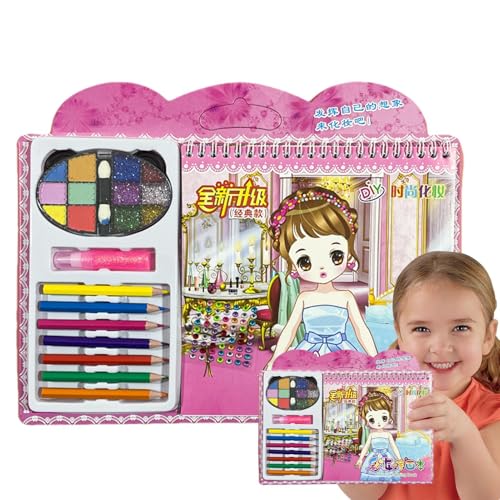 Make-up-Malbuch, Anziehspiele - Papier-Make-up-Anziehspielset - Make-up-Malerei-Kunstset, Kinder-Bastelset für Geburtstagsfeier von Generisch