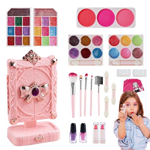 Make-up-Set für Mädchen, Kinder-Make-up-Sets | Prinzessin Makeup Spielhaus-Spiel,Mehrzweck-Spielhausspielzeug für Neujahr, Kindertag, Weihnachten, Geburtstag von Generisch