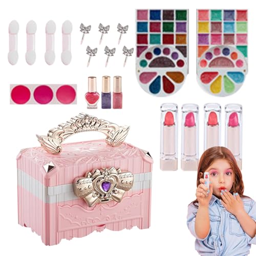 Make-up-Set für kleine Mädchen, Make-up-Spielzeug zum Spielen | Make-up-Spielhaus-Set für kleine Mädchen,Mehrzweck-Spielhausspielzeug für Neujahr, Kindertag, Weihnachten, Geburtstag von Generisch