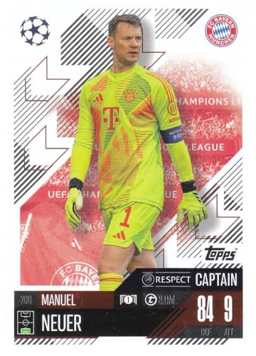 Manuel Neuer t 8.0M Torwart und Kapitän Bayern Topps CL Fußball Sammelkarte 209 von Generisch