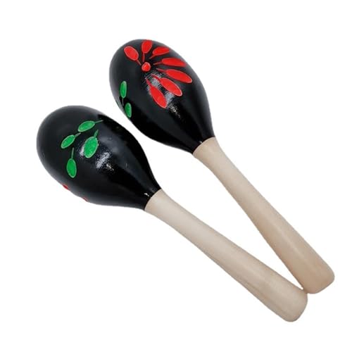 Maracas für Kinder | 2 x Maracas Hand Percussion Rasseln aus Holz | Maracas Gastgeschenke Vorschule Musikinstrumente für Mädchen Kinder Erwachsene Weihnachtsbedarf von Generisch