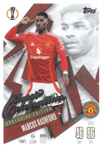 Marcus Rashford t 8.5M Exclusive Edition Classic Celebration Topps Fußball Sammelkarte CC 3 von Generisch