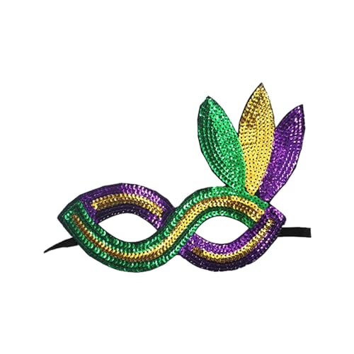 Mardi Gra Maske Karneval Masken Kostüme Exquisite venezianische Party Glitzer Ball Dekorationen Karneval Outfit 2025 Kopfbedeckung Madi Gras Kostüm Maskerade Maske Ball Stirnbänder Party Maske von Generisch