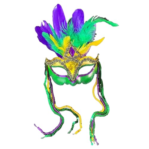 Mardi Gra Maske Maskerade Kostüm Karneval Party Ball Outfit Zubehör Masken Stirnbänder 2025 Federn Retro Venezianische Karneval Maske Frauen Ball Kostüm Kostüme Dekorationen von Generisch