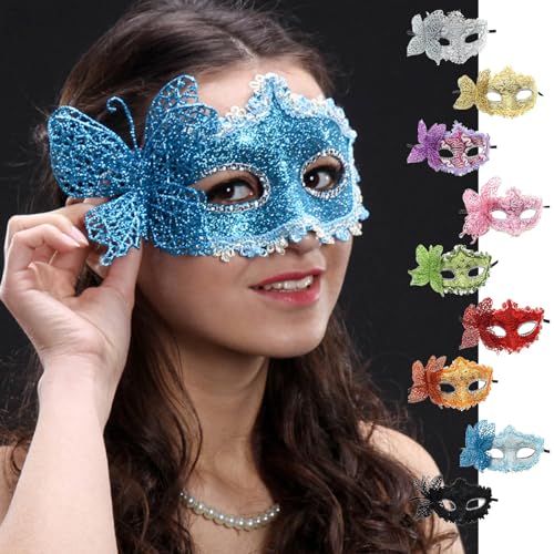 Maskerade Mask Venezianische Maske Venezianischen Maske Kostüm Masken für Damen Halloween Karneval Party Abendkleid Tanz Ball Party Masken Cosplay Abschlussball Karneval Zubehör (BU) von Generisch