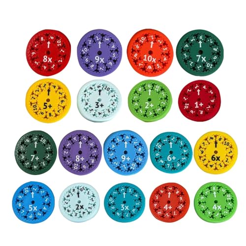 Math Fid-get Spinners Math Fact Fidget Spin-ners 9 Stück Handspinner Sensorischer Spinner Homeschooling Zubehör, Fidget Spi-nner Mathe Lern-Und Lernspielzeug 6,5 x 6,5 x 1 cm von Generisch