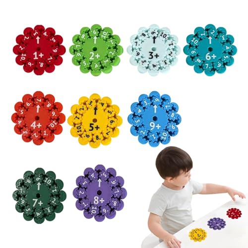 Mathe Fidgets Spinners, Math Fact Finger Spinner Toys, 9ST Mathe Fakten Spinner Fidget Sensorisches Spielzeug, Blumenform Lindert Stress Zappel Spielzeug, für Alle Strimmer-Fidgets, die Mathe Lernen von Generisch