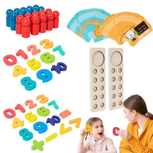 Mathematik Manipulatives Kindergarten | Holz Kindergarten Mathematik Spiele Addition und Subtraktion Spiele - Vorschule Lernaktivitäten, Mathematik Manipulative für Chinesisches Neujahr, Valentinstag, von Generisch