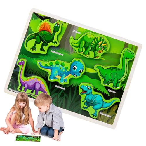Meerestierpuzzle aus Holz, Tierpuzzle, Holztier-Steckpuzzles, Puzzles, Vorschulspielzeug, Tierpuzzles für Kinder, Jungen, Mädchen von Generisch
