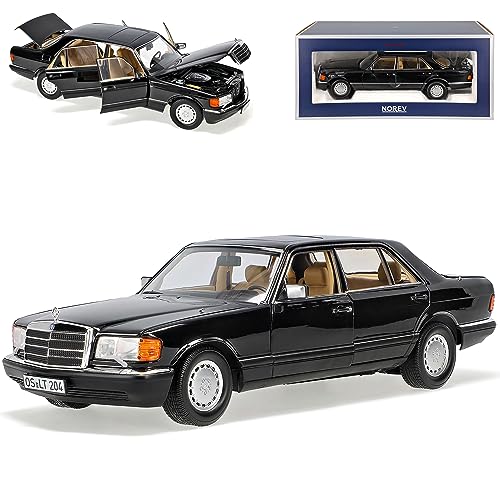 Mercedes-Benz W126 560 SEL S-Klasse Schwarz Metallic 1979-1991 1/18 Norev Modell Auto von Generisch