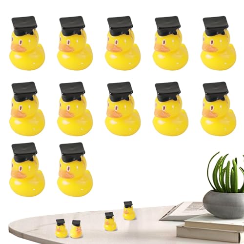 -Abschluss-Enten, Ente mit Grad-Mütze, 12 Stück -Abschlussharz-Enten, Gelbe Grad-Ente, -Harz-Enten-Anhänger für Pool-Float-Partygeschenke, , Klassenzimmer-Belohnungspreis von Generisch