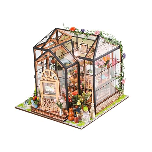 Mini Haus Bauset, Kreative Dreidimensionale Montierte Modelle, DIY Blumenhaus Handgemachte Häuser Architektonisches Modell Spielzeug Handgemachtes Blumenhaus Handwerk von Generisch