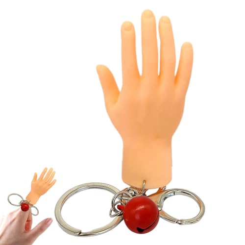 Mini-Schlüsselanhänger mit winzigen Fingerhänden, Mini-Schlüsselanhänger mit flacher Hand, Sichere flexible realistische Fingerpuppen, Lustiges, langlebiges Handspielzeug für Puppentheater, Katzeninte von Generisch