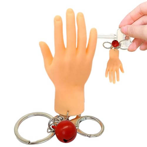 Mini-Schlüsselanhänger mit winzigen Fingerhänden, Mini-Schlüsselanhänger mit flacher Hand,Sichere flexible realistische Fingerpuppen - Lustiges, langlebiges Handspielzeug für Puppentheater, Katzeninte von Generisch