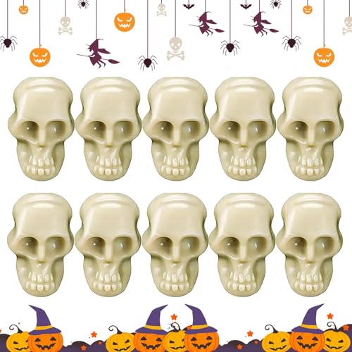 Generisch -Totenkopf-Deko, Plastik-Totenkopfköpfe Für Halloween-Dekorationen, Kleine -Totenkopf-Spielzeuge Aus PVC, Totenkopf-Figur Als Streich-Requisite, Dekoration, Gartentopf-Ornamente(100 Stück) von Generisch