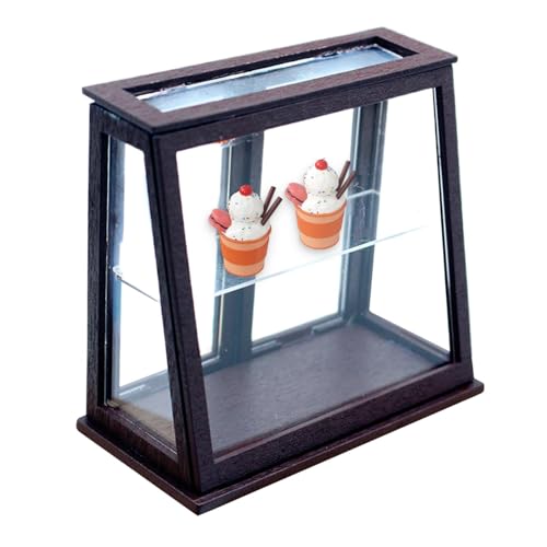 Miniatur-Bäckerei-Koffer – Miniaturladen-Vitrine, Lebensmittel-Kuchen-Vitrine, Bäckerei-Schrank, Puppenhaus-Szenen-Dekoration, transparenter Acryl-Bäckerei-Ständer für und Mädchen, von Generisch