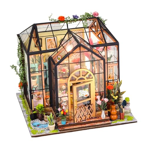 Miniatur Doll House Kit, Kreatives, 20x20x18 cm, 3D Mini Greenhouse Building Kit, Miniaturdekor -Projekt, Spaß Und Bildungshandwerksprojekt Für Schlafzimmer Bücherregalbibliothek Projekte Miniatur Doll House Kit, Kreatives, 20x20x18 cm, 3D Mini Greenhouse Building Kit, Miniaturdekor -Projekt, Spaß Und Bildungshandwerksprojekt Für Schlafzimmer Bücherregalbibliothek Projekte von Generisch