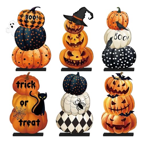 Miniatur-Halloween-Figur, Miniatur-Halloween-se zum Basteln | statuen-Set Holz | Halloween-Ornamente, lustige -Dekoration für drinnen und draußen von Generisch