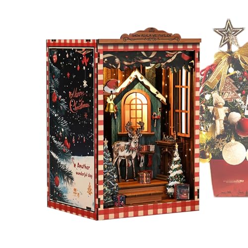 Miniatur Haus Bausatz - Weihnachts 3D Holz Puppenhaus Bausatz für Kinder,Deko Modellbau Bastelset für Kinder Erwachsene Arbeitszimmer Wohnheim Homeoffice Geschäft Schlafzimmer Miniatur Haus Bausatz - Weihnachts 3D Holz Puppenhaus Bausatz für Kinder,Deko Modellbau Bastelset für Kinder Erwachsene Arbeitszimmer Wohnheim Homeoffice Geschäft Schlafzimmer von Generisch