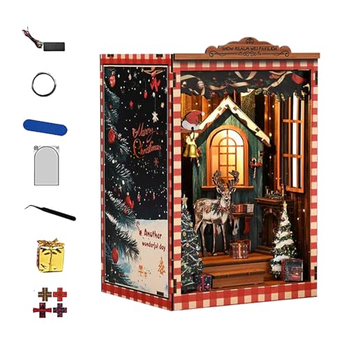Miniatur Haus Bausatz - Weihnachts 3D Holz Puppenhaus Bausatz für Kinder - Deko Modellbau Bastelset für Kinder Erwachsene Arbeitszimmer Wohnheim Homeoffice Geschäft Schlafzimmer Miniatur Haus Bausatz - Weihnachts 3D Holz Puppenhaus Bausatz für Kinder - Deko Modellbau Bastelset für Kinder Erwachsene Arbeitszimmer Wohnheim Homeoffice Geschäft Schlafzimmer von Generisch