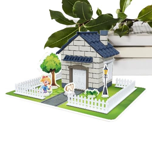 Miniatur-Set für Kinder, handgefertigtes kleines Haus-Set mit dekorativem Zubehör, pädagogische Raumgestaltung, Schreibtisch-Dekoration für Wohnzimmer, Schlafzimmer von Generisch