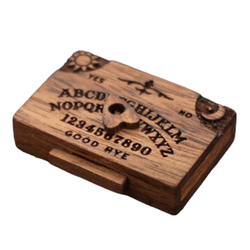 Miniatur-Spirituosenbrett – Ouija-Bretter aus Holz mit Planchetten, Miniatur-Geisterbrett mit Schublade, Miniaturbrett für Familie und Freunde, Ouija-Brett, Dekoration für Garten und Zuhause von Generisch