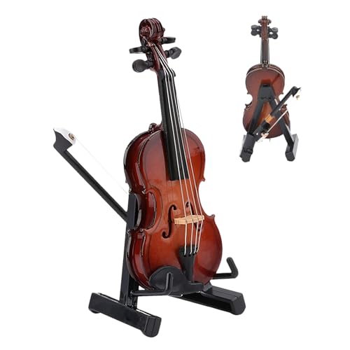 Miniatur-Violine, Violine, Musikinstrument, Miniatur mit Ständer, Sammlerstück aus Holz, Schreibtisch-Ornament für Wohnzimmer, Arbeitszimmer, Büros, Zuhause Miniatur-Violine, Violine, Musikinstrument, Miniatur mit Ständer, Sammlerstück aus Holz, Schreibtisch-Ornament für Wohnzimmer, Arbeitszimmer, Büros, Zuhause von Generisch