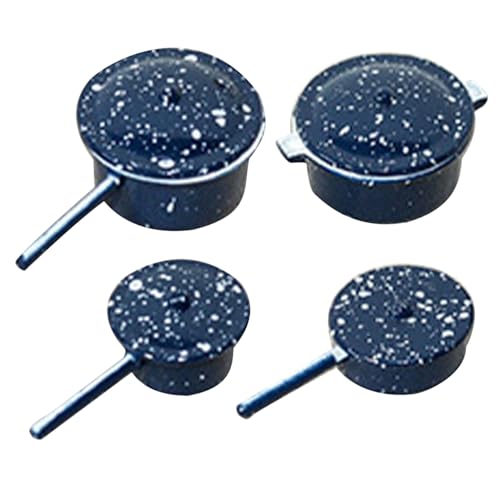 Miniatur Zubehör, Dollhouse Möbel, Puppenhauszubehör, Mini Töpfe und Pfannen mit Deckel 4PCs Dotted winzig Miniatur Zubehör, Dollhouse Möbel, Puppenhauszubehör, Mini Töpfe und Pfannen mit Deckel 4PCs Dotted winzig von Generisch