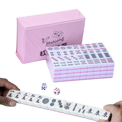 Minii Mahjong-Spiel – Reise-Mahjong-Spielsteine, klassisches Mahjong-Spielset | Professionelles chinesisches Mahjong-Spielset, tragbares traditionelles chinesisches, praktisches Multiplayer-Spiel mit von Generisch