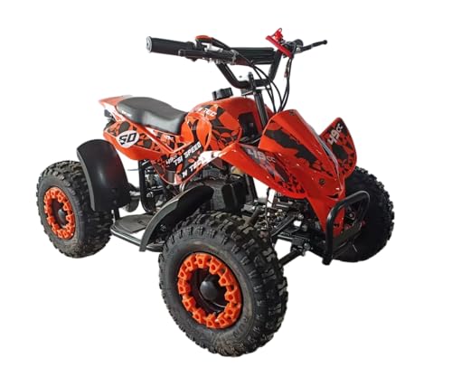 Miniquad 49cc Kinderquad Benziner Pull Starter stufenlos drosselbar (Orange) von Generisch