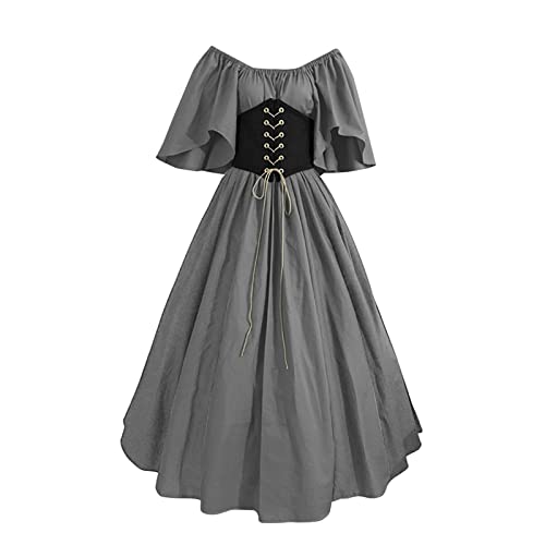 Mittelalter Kostüm Damen, Ringe Der Macht Body Shaper Gothic Kleidung Unterkleid Damen Vintage Kleider Mittelalter Kleid Kleidung Damen Dresses For Women Leinenkleid Maid Dress # # # # von Generisch