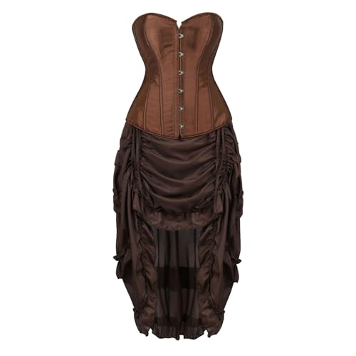 Mittelalter Kostüm Damen Schulterfrei Trachten Kleidung Trompetenärmel Halloween Kleider Kurzarm Hohe Taille Vintage Karneval Kleid Cosplay Lange Maxikleid Mittelalterlich A-Linie Corsagenkleid von Generisch