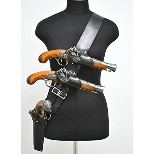 Mittelalter Piraten Cosplay Kostüm Schultergurt Pistole Pistole Holster - Flintlock Gun Holder Steampunk Zubehör für LARP Mittelalter Stil von Generisch