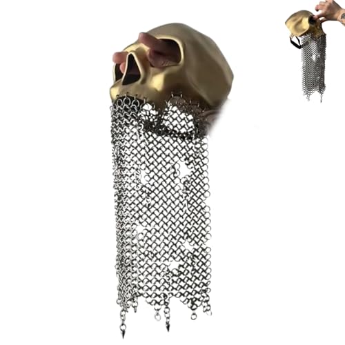 Mittelalterliche Totenkopf-Rüstungsmaske mit Kettenhemd, Gothic-Cosplay-Maske für Halloween, LARP, Festivals und Sammlerstück, für Männer und Frauen, Halloween-Dekor Mittelalterliche Totenkopf-Rüstungsmaske mit Kettenhemd, Gothic-Cosplay-Maske für Halloween, LARP, Festivals und Sammlerstück, für Männer und Frauen, Halloween-Dekor von Generisch