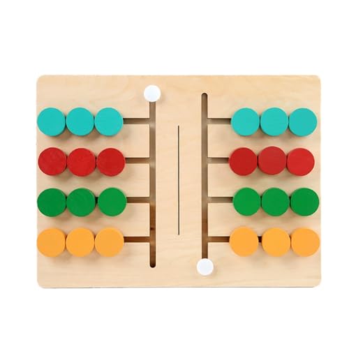 Montessori-Lernspielzeug zum Farbabgleichen, Schiebepuzzle für Kinder im von 3, 4, 5, 6 7 Jahren, Vorschulspiel, Denksportaufgaben für Jungen Mädchen, 2 Spieler, pädagogisches Holz für von Generisch