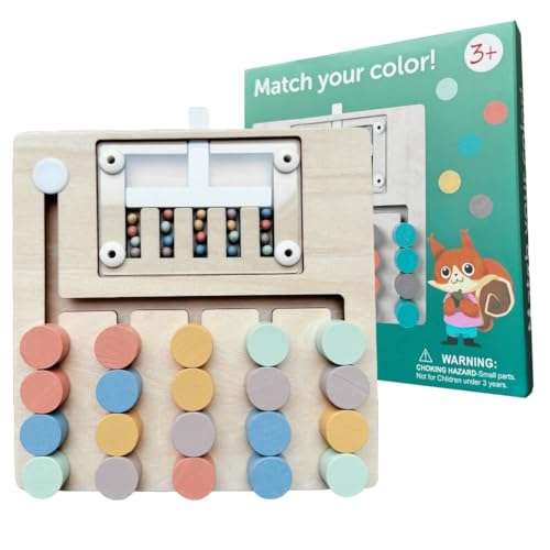 Match Your Color! Montessori Spielzeug ab 3 Jahre | Holz Motorikspielzeug - 3D Puzzle in Pastellfarben | Geschenk Junge Mädchen | Kinderspielzeug | Holzspielzeug Pädagogisches Lernspielzeug von Generisch