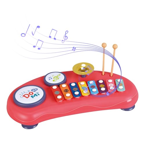Multifunktionales 2-in-1-Xylophon-Schlagzeug-Set mit 8-Ton-Tasten, Klatschtrommeln und Becken für Musikbegeisterte Multifunktionales 2-in-1-Xylophon-Schlagzeug-Set mit 8-Ton-Tasten, Klatschtrommeln und Becken für Musikbegeisterte von Generisch