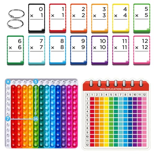 Multiplikationstabellen-Lernkarten, Multiplikationsbrett Kinder, Montessoris Spielzeug Multiplikationstafel Lernen Spiel, Rechnen Spiel, Tragbare Mathe Lernspielzeug, Lernen Leichtgemacht von Generisch