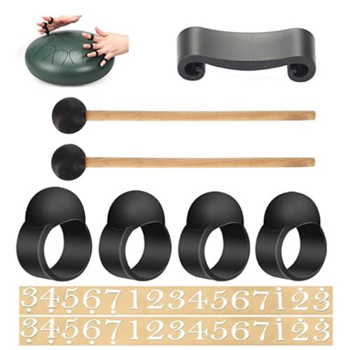 Musical Rain Drum Set, Handpan Drum Accessories, Rain Drum Accessories Kit, Number Stickers Drums, Drum Stick Rain Chime Accessories, Easy to Use, Portable for Outside von Generisch