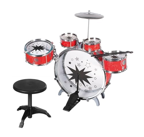 Musik-Schlagzeug für Kinder mit Hocker Schlagzeug Kinder Musikinstrumente mit 5 Trommeln 1 Teller 1 Hocker 2 Stäbchen Set Schlagzeug Kinder Schlagzeug mit Hocker Klassische Schlagzeug Musik-Schlagzeug für Kinder mit Hocker Schlagzeug Kinder Musikinstrumente mit 5 Trommeln 1 Teller 1 Hocker 2 Stäbchen Set Schlagzeug Kinder Schlagzeug mit Hocker Klassische Schlagzeug von Generisch
