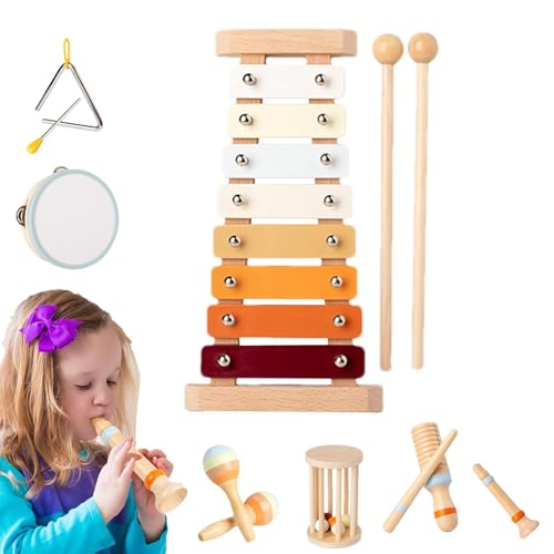 Musikinstrumente aus Holz, Musikspielzeug für Kleinkinder - Vielseitiges Musikset für Kleinkinder, Vorschulspielzeug | Kleine Lernspielzeuge, Vorschulmusikinstrumente für den Heimkindergarten von Generisch