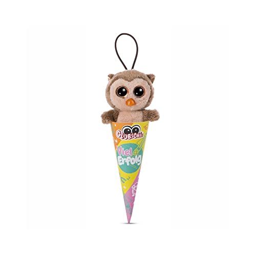 hegehof NICI Glubschis Schultüte Kuscheltier Anhänger 9 cm, Koala Crayon oder Eule Twila als Back to School Geschenk, Schlüsselanhänger mit großen Glitzeraugen (Eule Twila) von Poiget