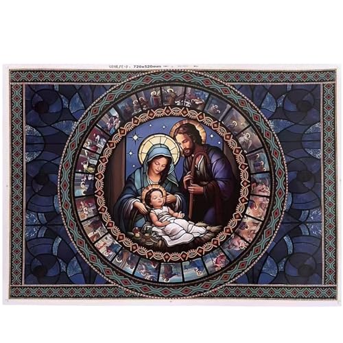 Nativity Scene Jigsaw Puzzle 1000 Teile, Weihnachtskrippe Puzzle für Erwachsene und Kinder, Familienurlaub-Puzzle, Weihnachten Krippe Puzzle, Weihnachtsdekoration (A) von Generisch